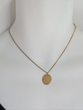 Vintage 1980s Avon "Tuesday’s Child" Gold Tone Lily Pendant Necklace